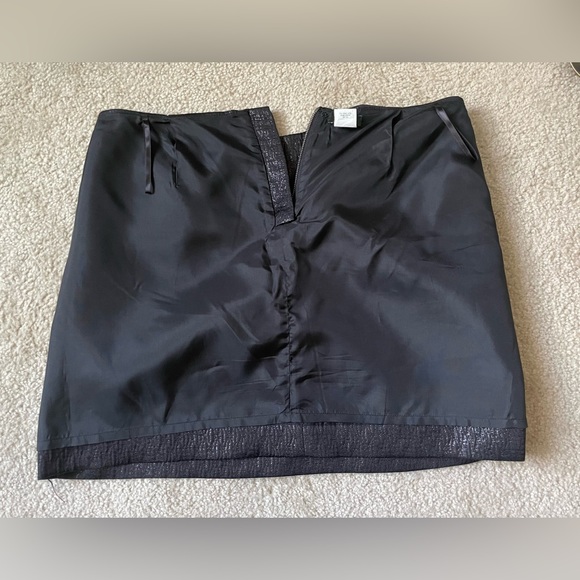 J. Crew Black Nori Cotton Silk Metiallic Jacquard Textured Mini Skirt pre-owned - Picture 4 of 11